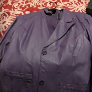 Purple leather blazer